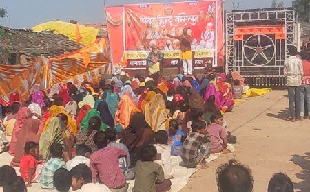 मारकीमहू खंड के धानवाड़ी मंडल में भव्य हिंदू सम्मेलन संपन्न  , संतों ने दिया राष्ट्रसेवा और संस्कारों का संदेश