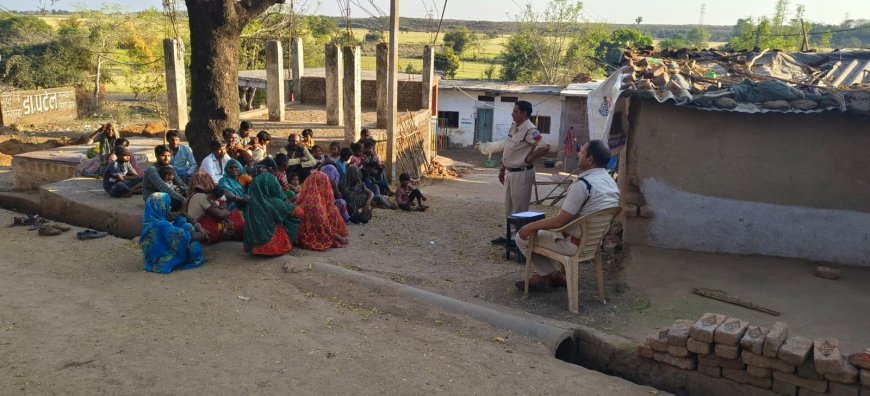 गुना पुलिस की पहल !  सिंघाडी, विनायकखेडी और एकलव्य स्कूल में लगाए जन चेतना शिविर