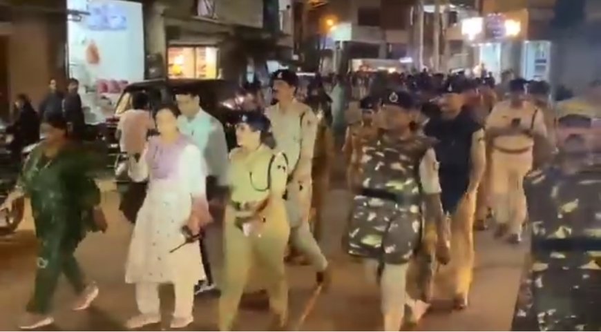 पदभार संभालते ही एक्शन मोड में गुना कप्तान हितिका वासल,  शहर में निकाला पैदल फ्लैग मार्च