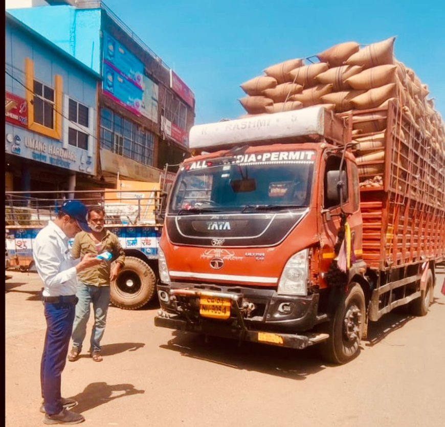 गुना में ओवरलोड वाहनों पर सख्त कार्रवाई, 28 वाहनों पर 39,500 रुपये का जुर्माना