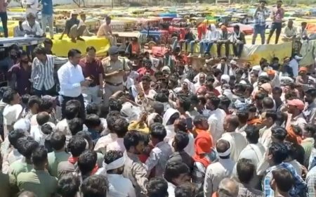 गुना मंडी में बंपर आवक से हंगामा: गेहूं के दाम गिरते ही किसानों का चक्काजाम, प्रशासन ने कराया समझौता