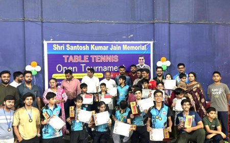 गुना में टेबल टेनिस टूर्नामेंट का भव्य समापन, खिलाड़ियों ने दिखाया शानदार खेल