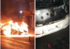 चलती कार बनी आग का गोला: गुना के बड़े पुल के पास हादसा, बाल-बाल बचा परिवार