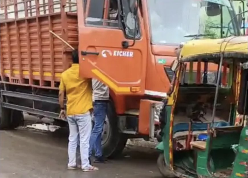 राजागंज में डीसीएम चालक से मारपीट, पुलिस ने दो युवकों को हिरासत में लिया