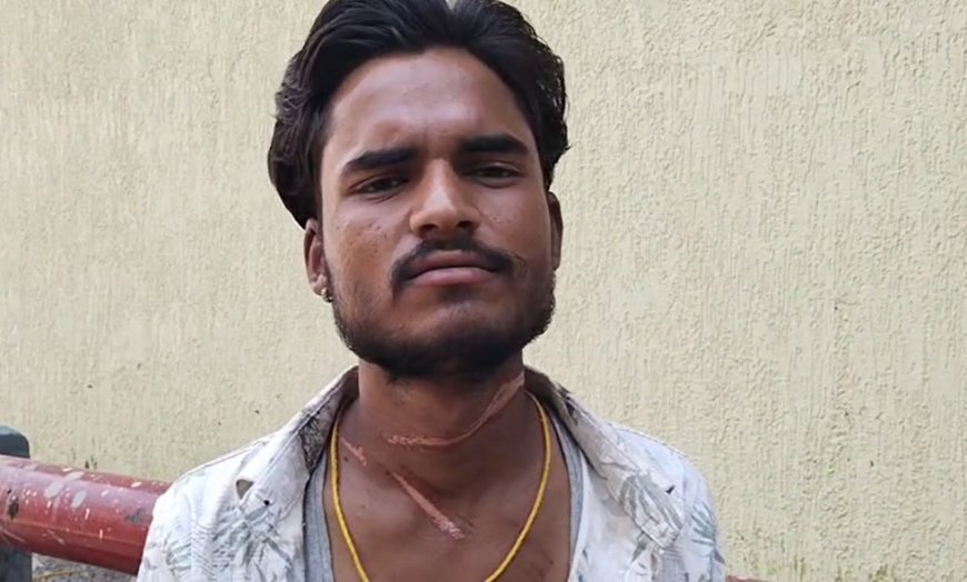 कचरा ट्रॉली की रस्सी बाइक सवार के गले में फंसी, बाल-बाल बची जान