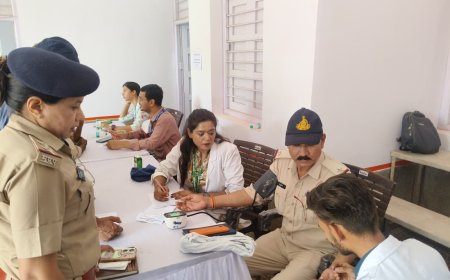 विशेष शिविर में पुलिसकर्मियों के स्वास्थ्य की हुई जांच