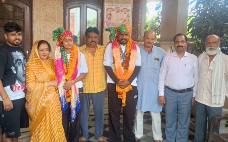 अंतरराष्ट्रीय विजेता अमन-निकुंज की अगवानी में उमड़ा गुना