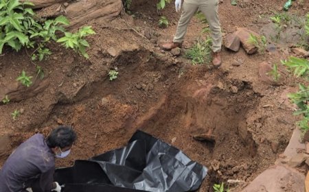वनभूमि में दफन मिला युवक का आधा कंकाल ,हाथों में मिले सर्जिकल ग्लब्स और बाजू पर ताबीज